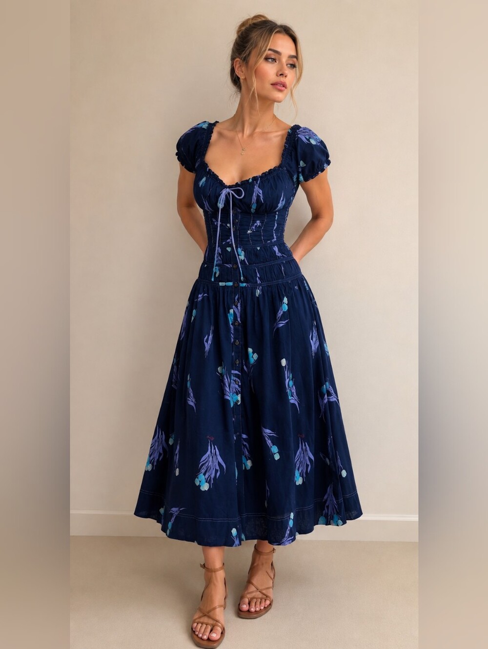 Free People - Complete Me Midi Dress Size S - Picture 1 of 8